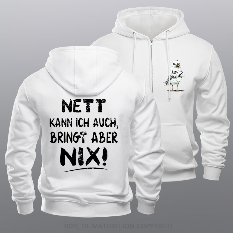 Maturelion Nett Kann Ich Auch Bringt Aber Nix Reißverschluss Hoodie