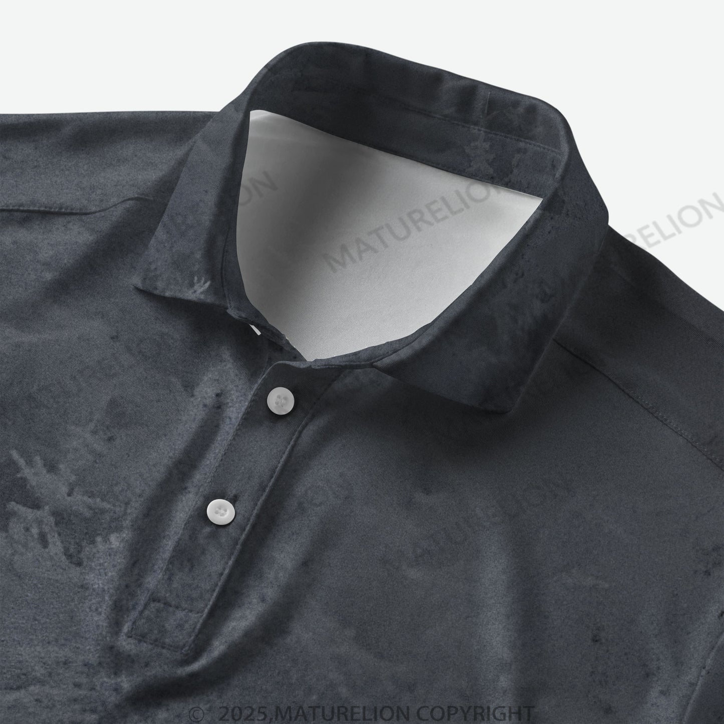 Maturelion Männer Voll-Print Polo Shirt