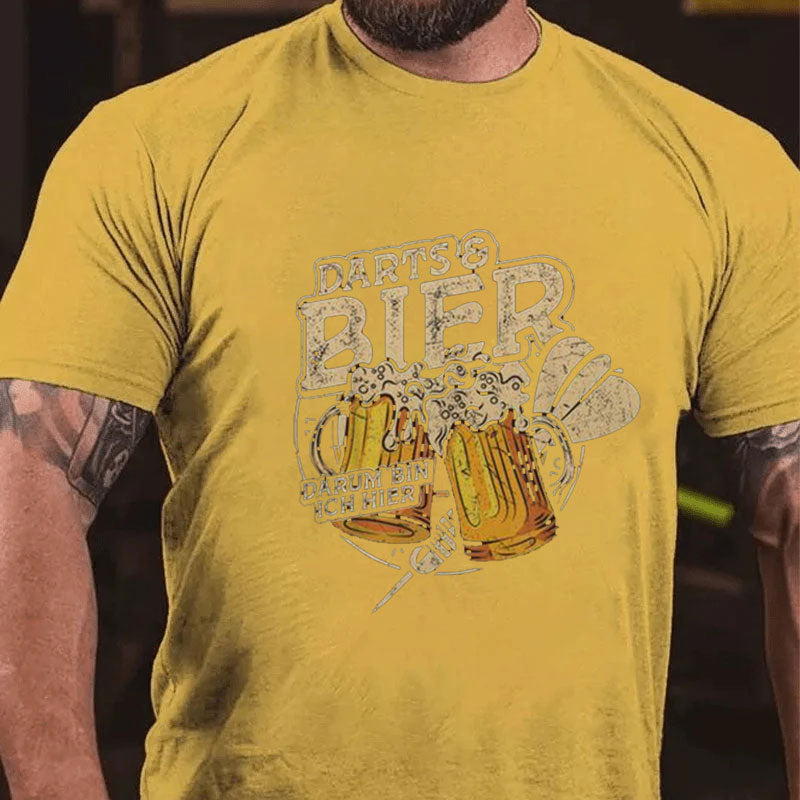 Darts Und Bier Darum Bin Ich Hier Dartspieler Dart T-Shirt