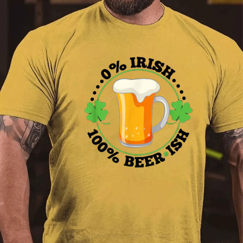 0% Irisch 100% Bier St. Patricks Tag T-Shirt