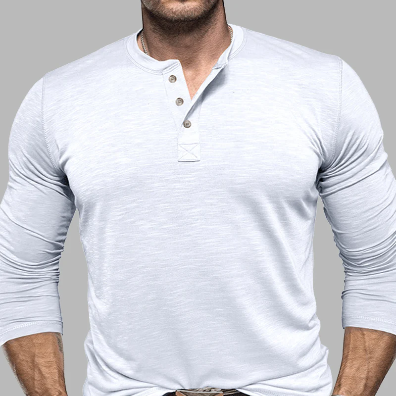 Klassisches langärmliges im Essential Stil Henley Shirt