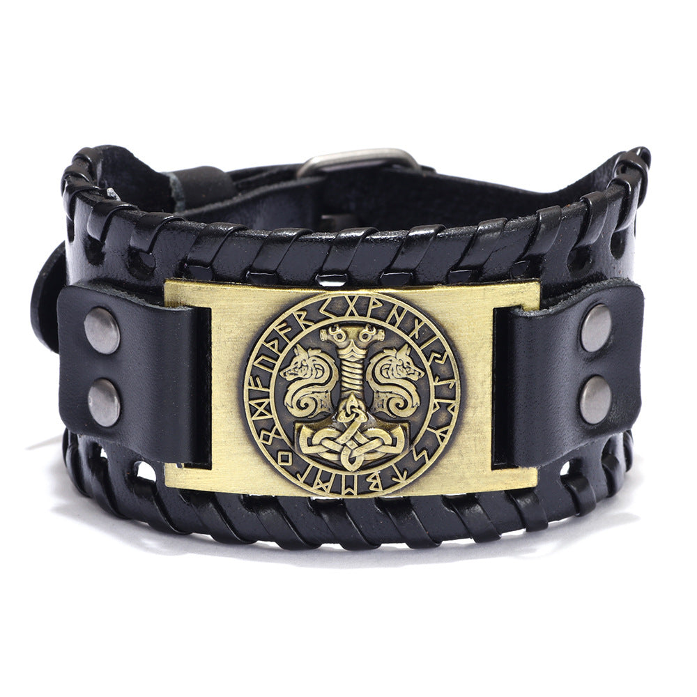 Breites Lederarmband Geflochtenes Armband aus Rindsleder beliebtes Armband