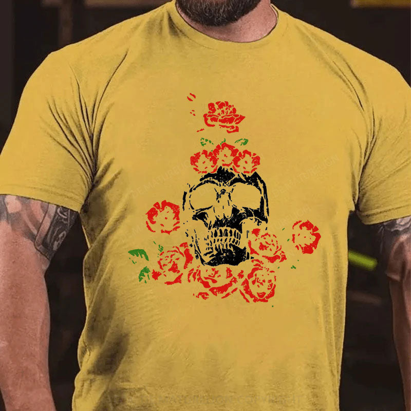 Skeleton Blumen Weihnachten T-Shirt