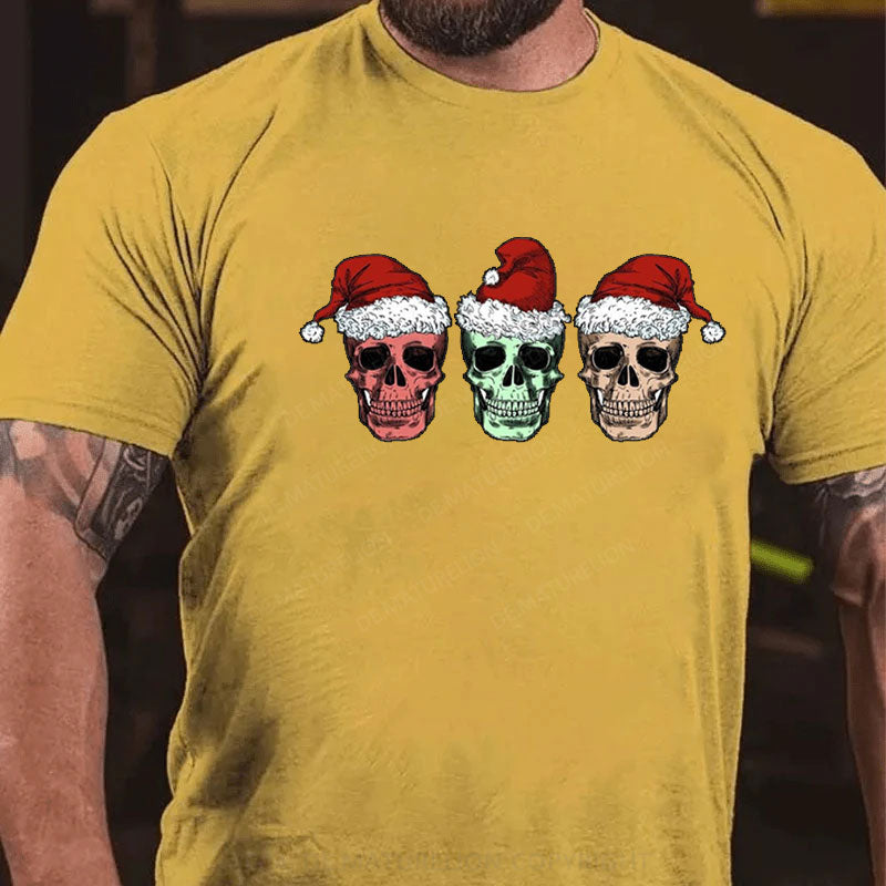 Frohe Weihnachten Schädel T-Shirt