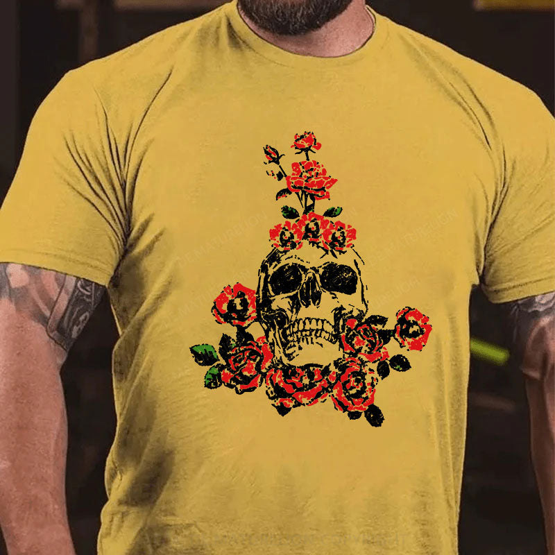 Skeleton Blumen Weihnachten T-Shirt