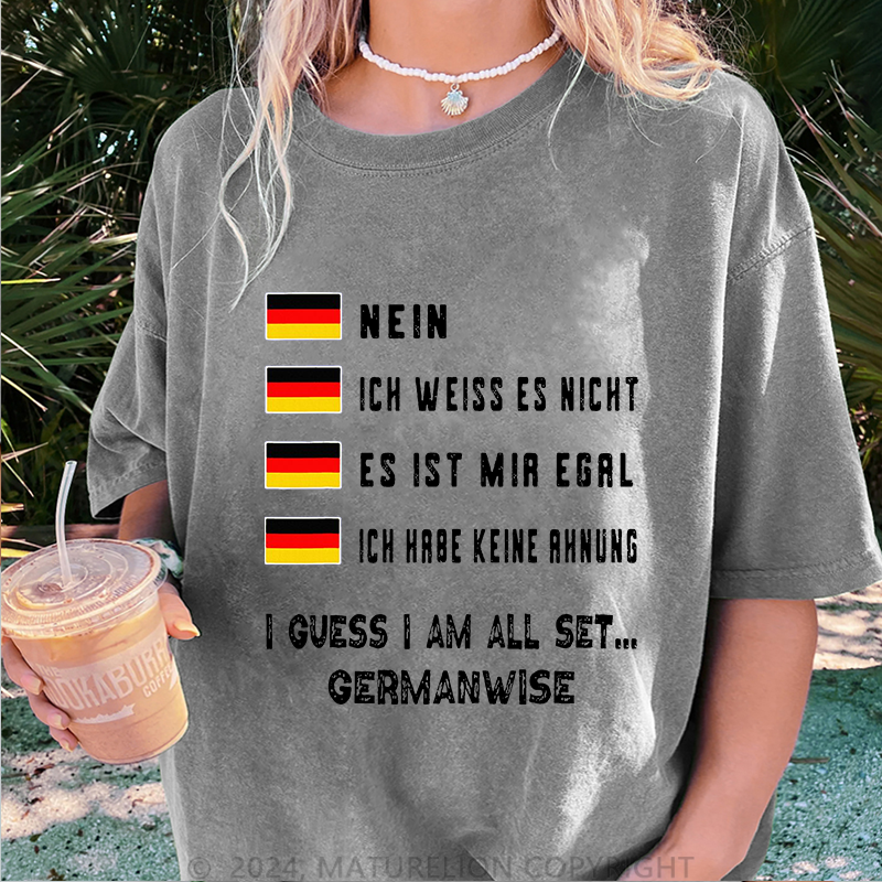 Maturelion Egal Und Keine Ahnung Damen Gewaschene Vintage T-Shirt