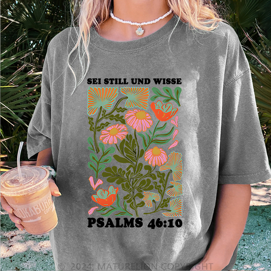 Maturelion Sei Still und Wisse Damen Gewaschene Vintage T-Shirt
