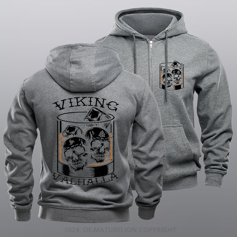 Maturelion Viking Valhalla Reißverschluss Hoodie