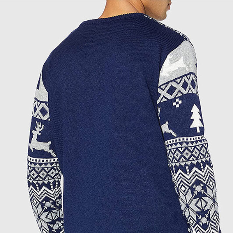 Hirsch Schneeflocke Mit Aufdruck Weihnachtspullover Pulli