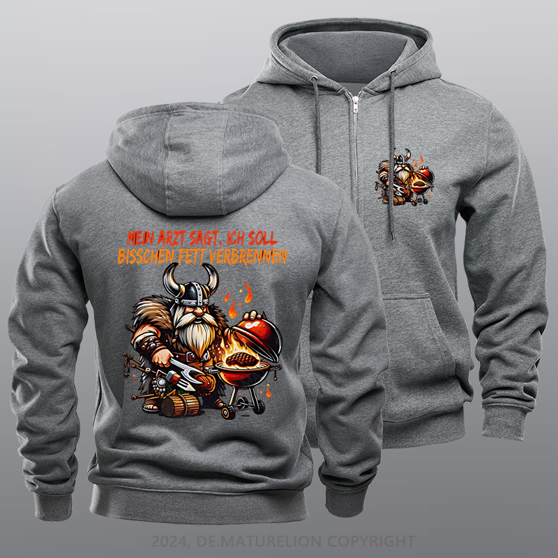 Maturelion Grill Meister Reißverschluss Hoodie