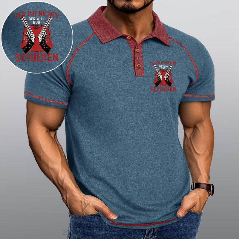 Maturelion Schießen Waffe Sport Kragen T-Shirt