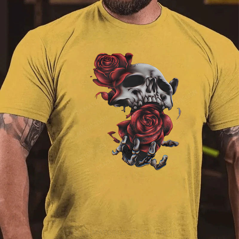 Skeleton Blumen Weihnachten T-Shirt