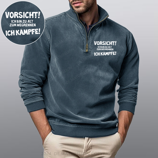 Maturelion Vorsicht Ich Bin Zu Alt Zum Wegrennen Ich Kämpfe Stehkragen Poloshirt