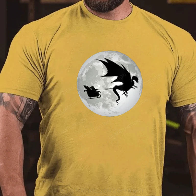 Weihnachten Weihnachtsmann Mond Schatten T-Shirt