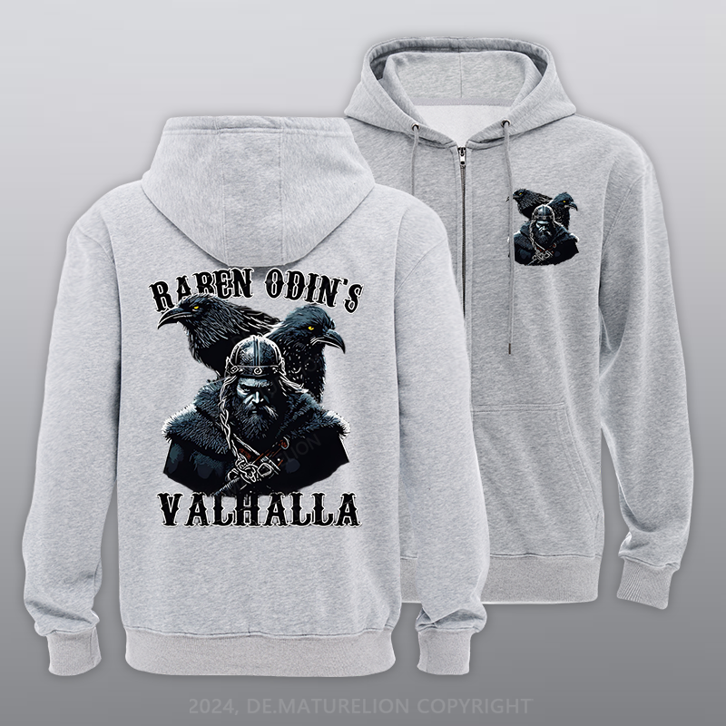 Maturelion Raben Odins Reißverschluss Hoodie