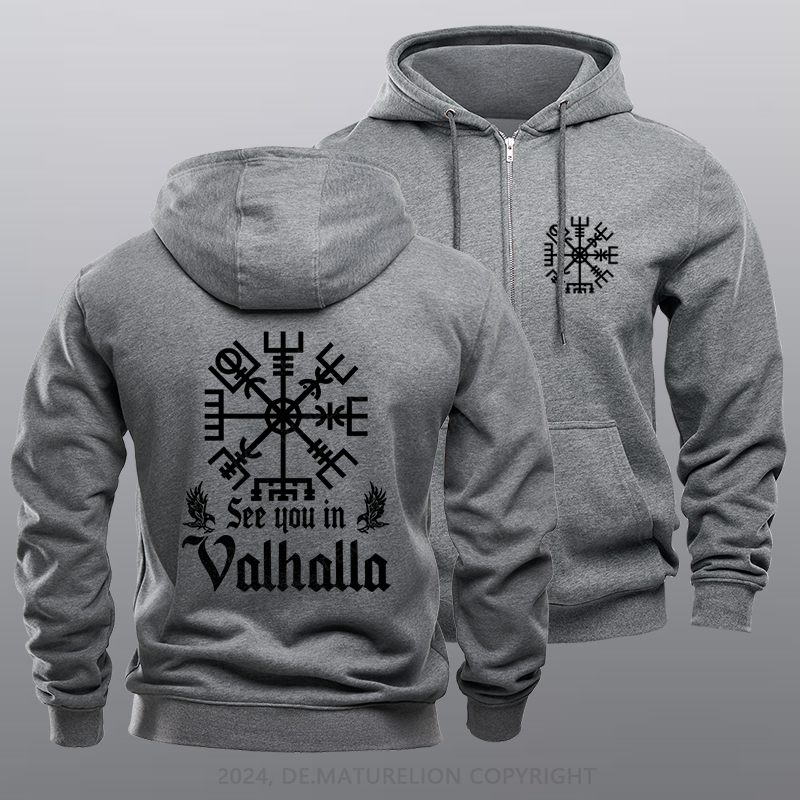 Maturelion See you in Valhalla Reißverschluss Hoodie