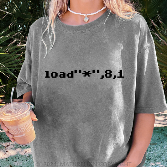 Maturelion Load Damen Gewaschene Vintage T-Shirt