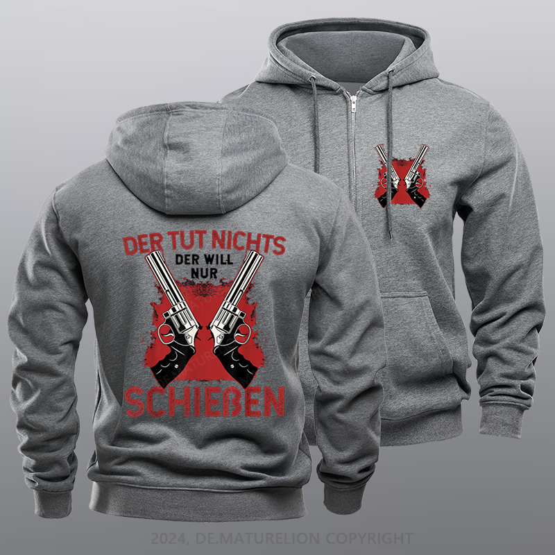 Maturelion Schützenfest Schießen Schießsport Waffe Sportschütze Reißverschluss Hoodie