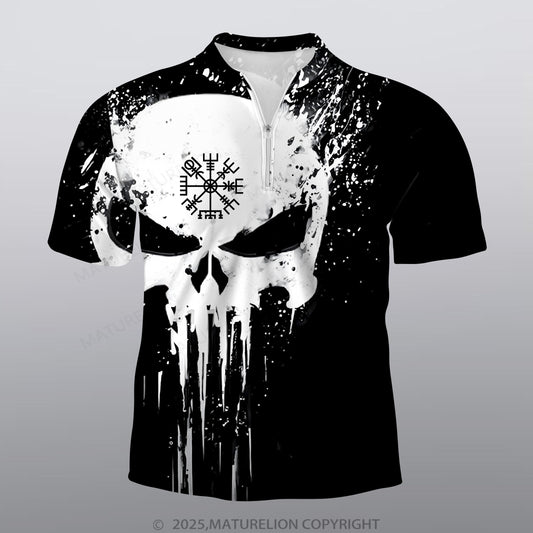 Maturelion Wikinger Männer Voll-Print Polo Shirt