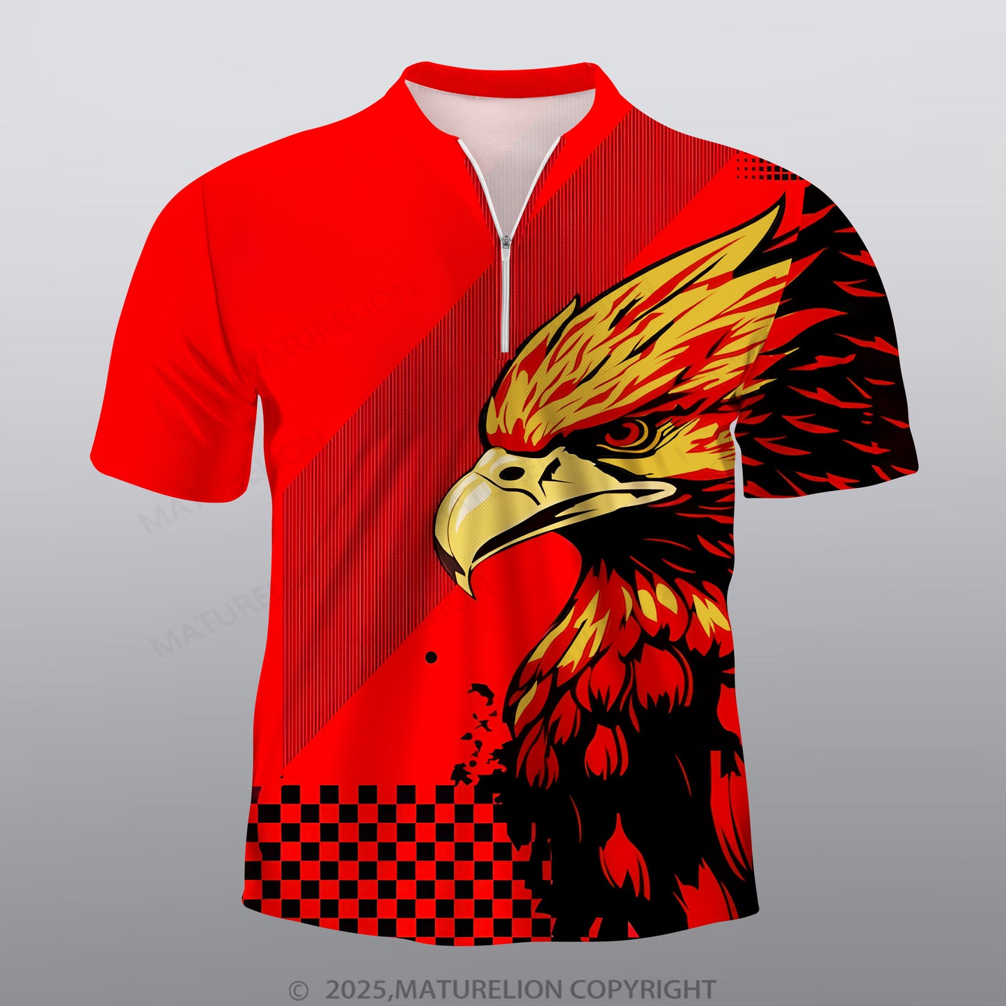Maturelion Adler Männer Voll-Print Polo Shirt