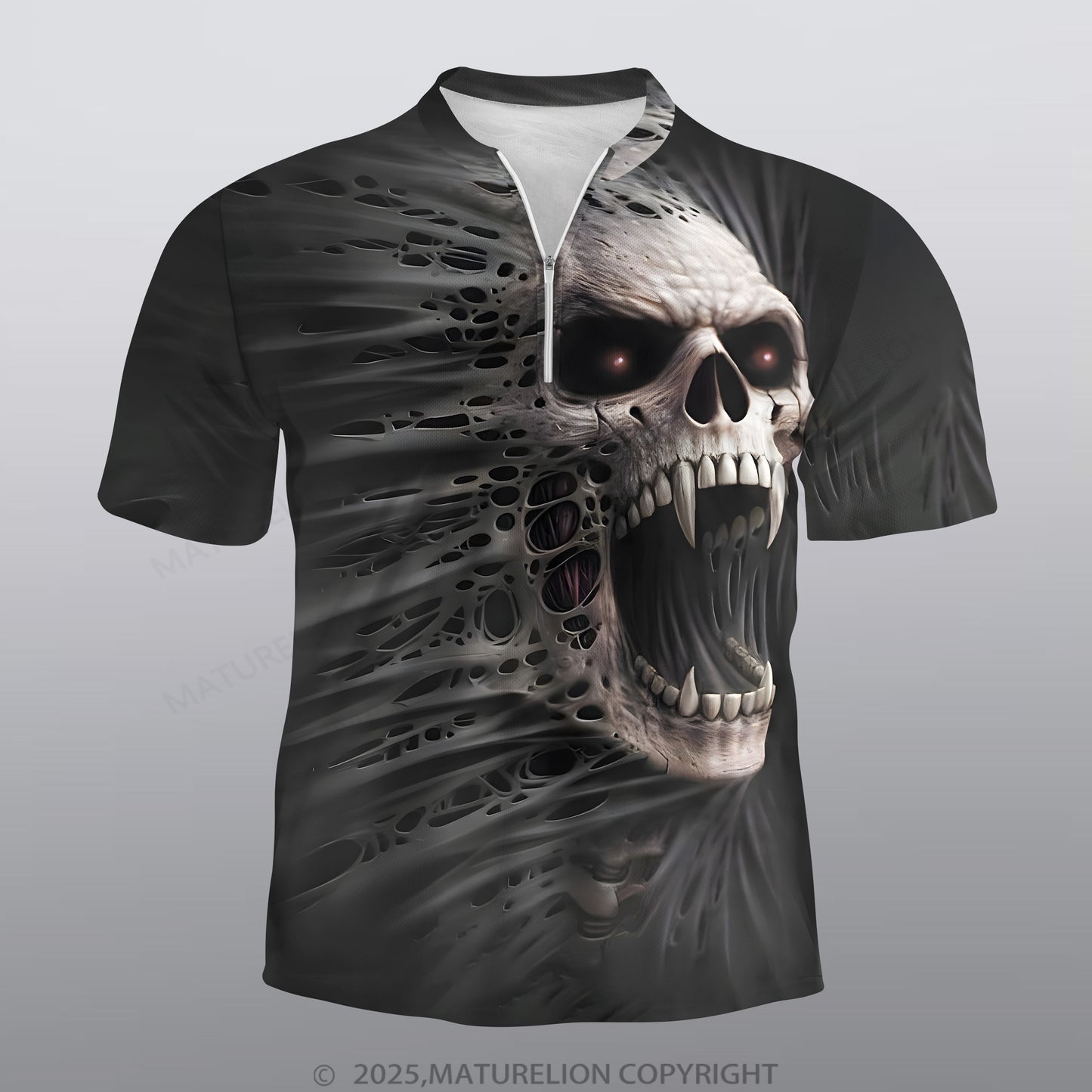 Maturelion Skeleton Männer Voll-Print Polo Shirt
