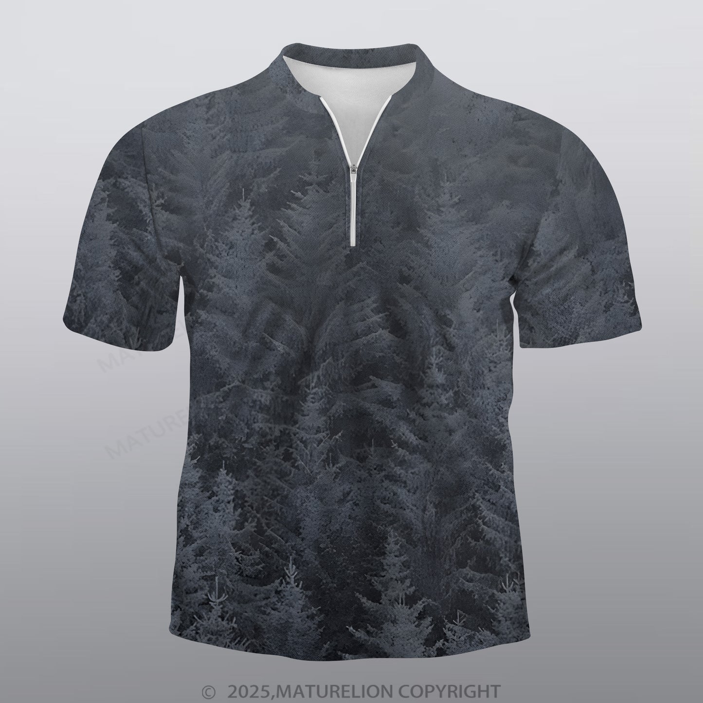 Maturelion Schwarzwald Männer Voll-Print Polo Shirt
