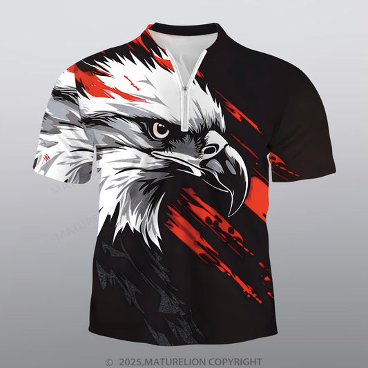 Maturelion Adler Männer Voll-Print Polo Shirt