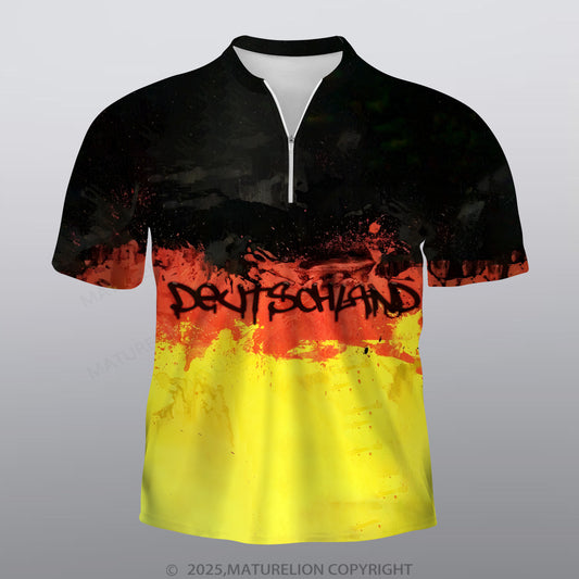 Maturelion Deutschland Männer Voll-Print Polo Shirt