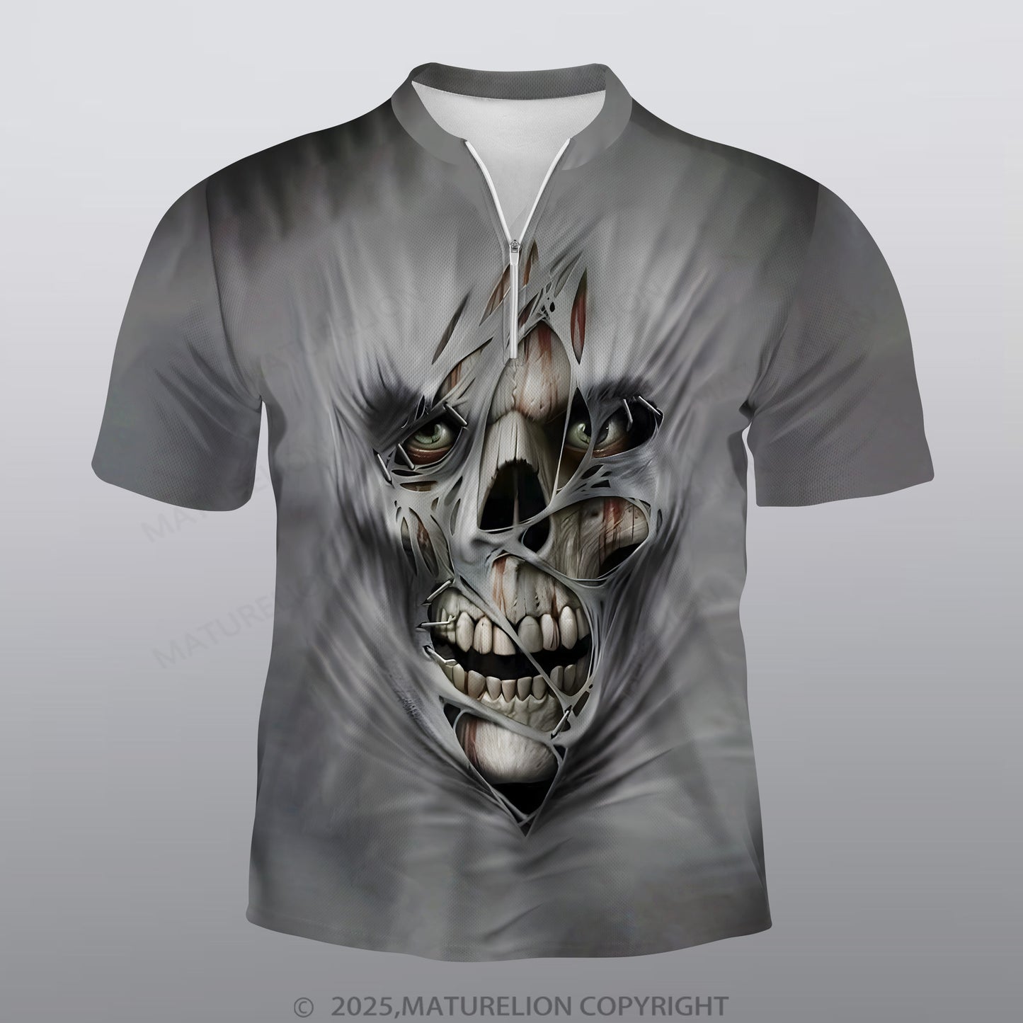 Maturelion Skeleton Männer Voll-Print Polo Shirt