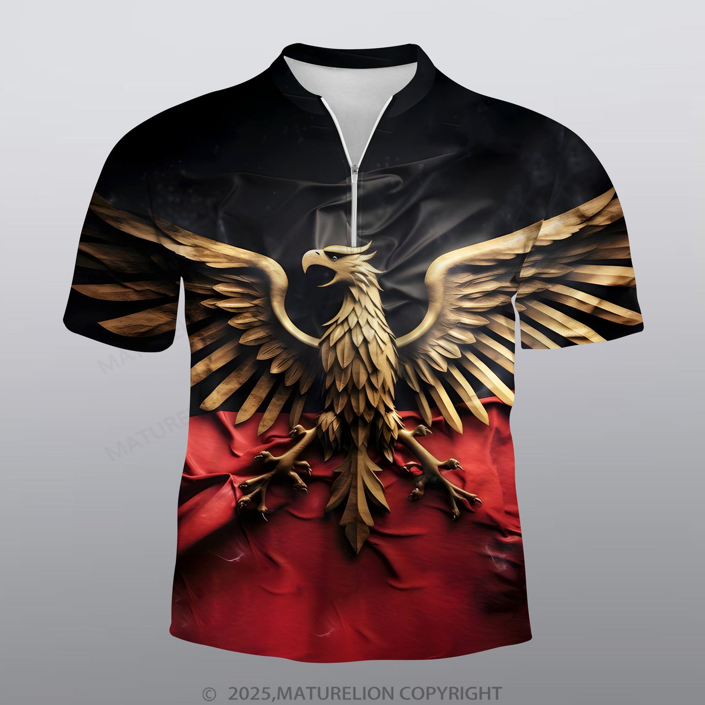 Maturelion Adler Männer Voll-Print Polo Shirt