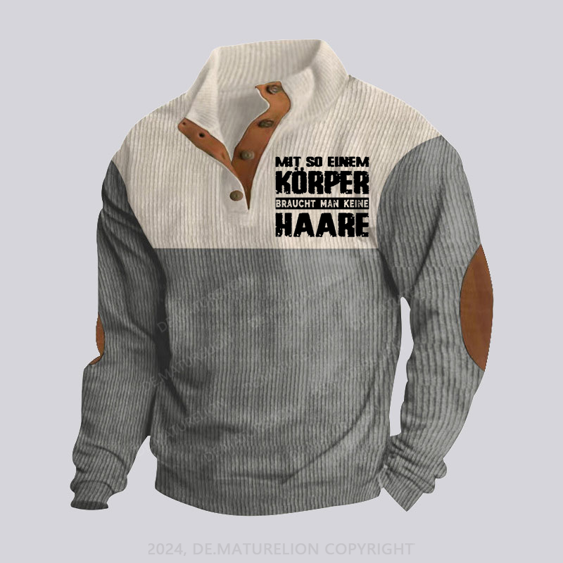 Maturelion Mit So Einem Körper Braucht Man Keine Haare Stehkragen Knopf Polo Shirt