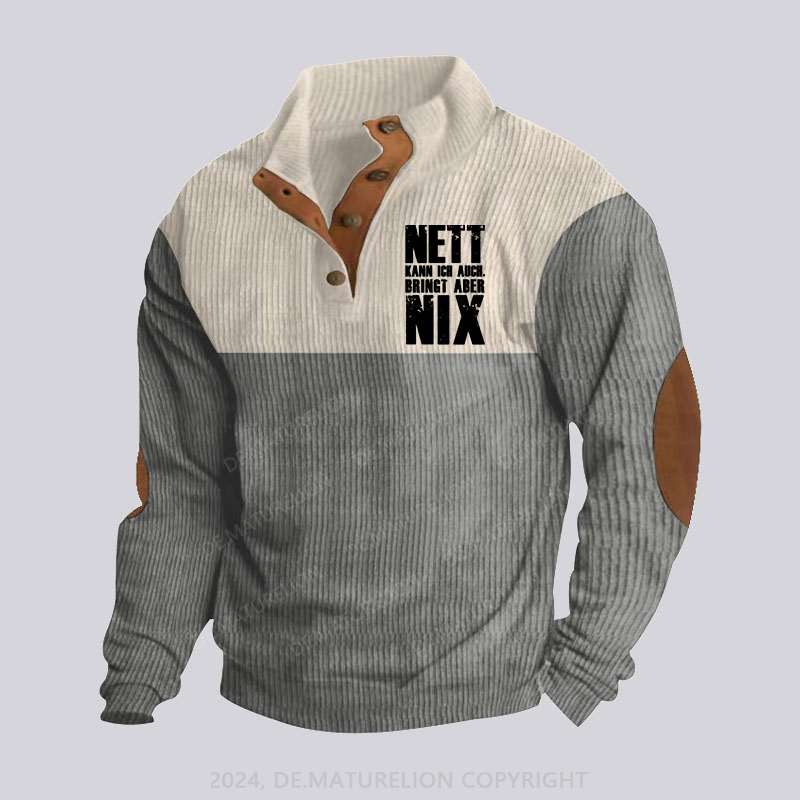 Maturelion Nett Kann Ich Auch Bringt Aber Nix Stehkragen Knopf Polo Shirt