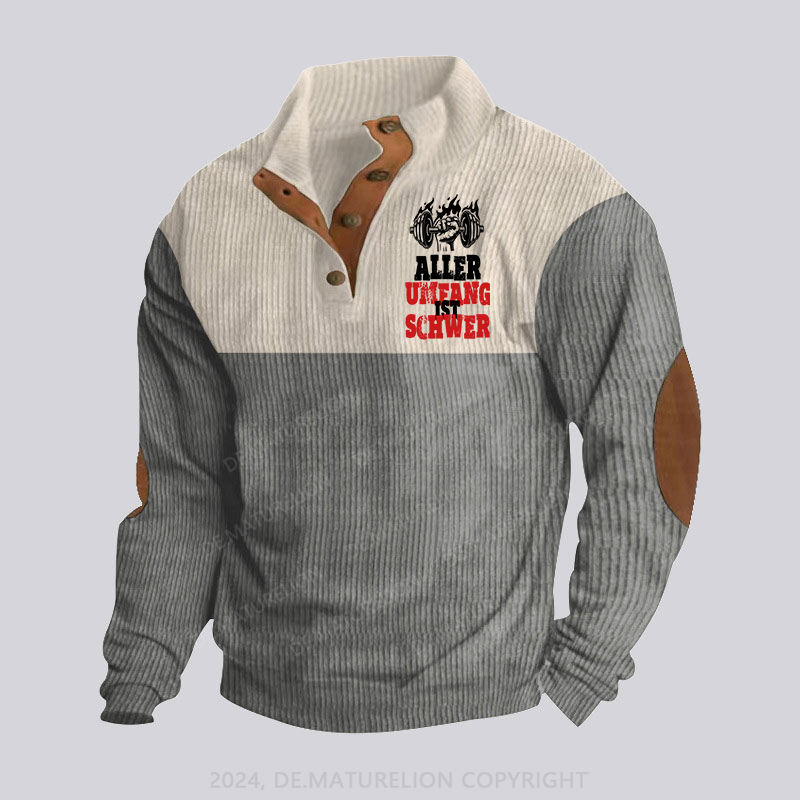 Maturelion Aller Umfang ist schwer Stehkragen Knopf Polo Shirt