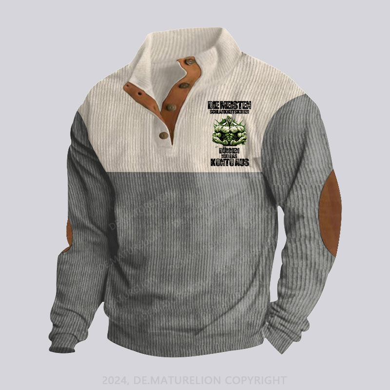Maturelion Die meisten Schlankheitskuren dünnen nur das Konto aus Stehkragen Knopf Polo Shirt