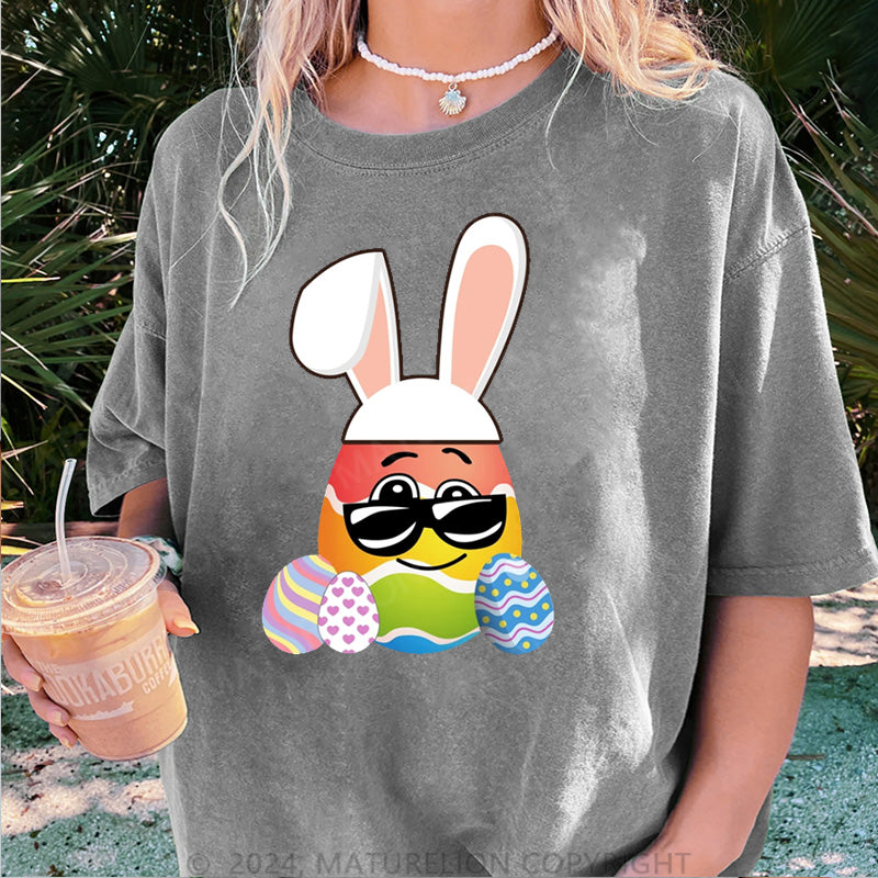 Maturelion Osterhase mit Brille Damen Gewaschene Vintage T-Shirt