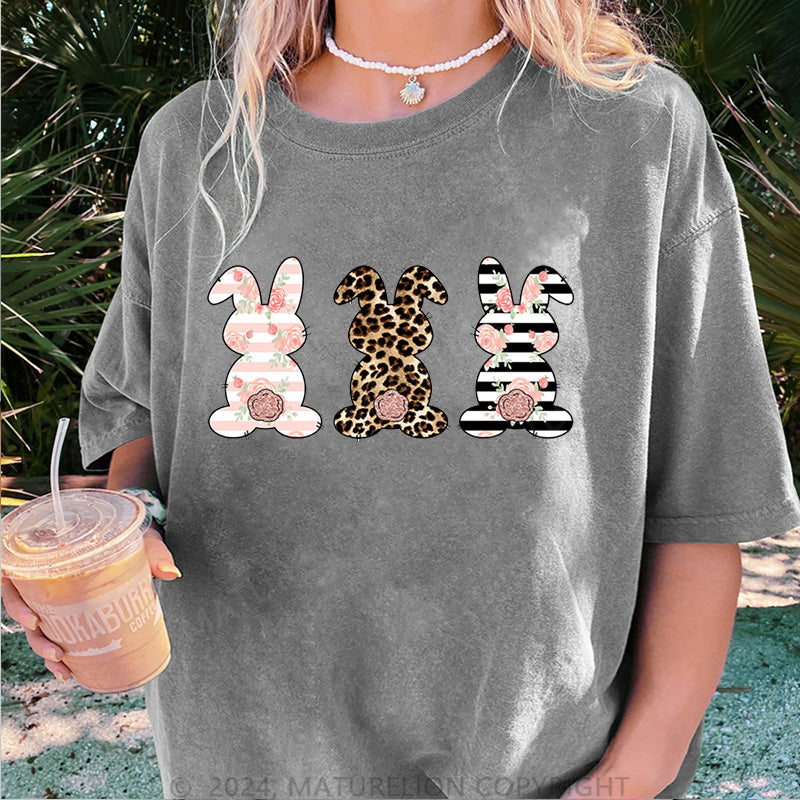 Maturelion Osterhasen und Frohe Ostern Damen Gewaschene Vintage T-Shirt