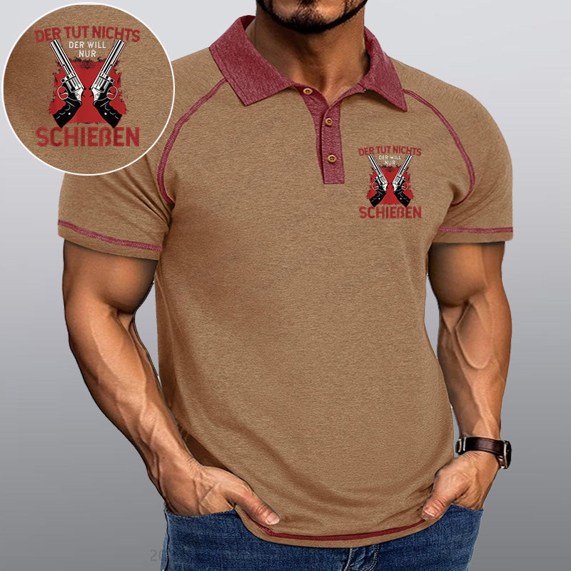 Maturelion Schießen Waffe Sport Kragen T-Shirt