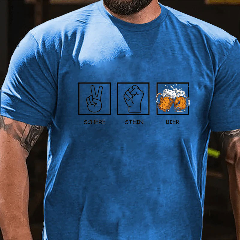 Schere Stein Bier T-Shirt