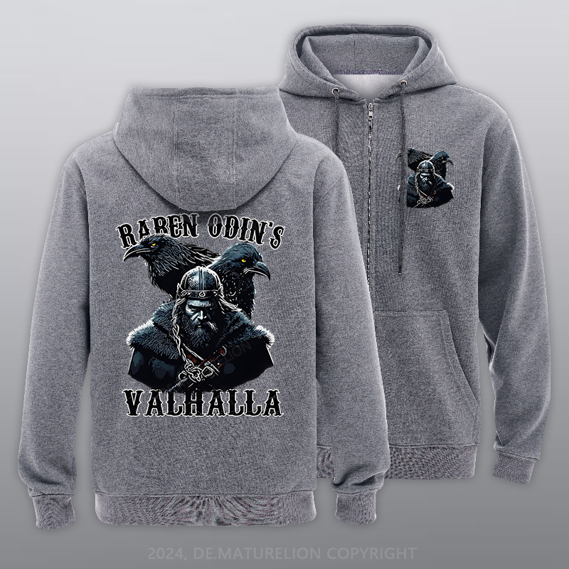 Maturelion Raben Odins Reißverschluss Hoodie