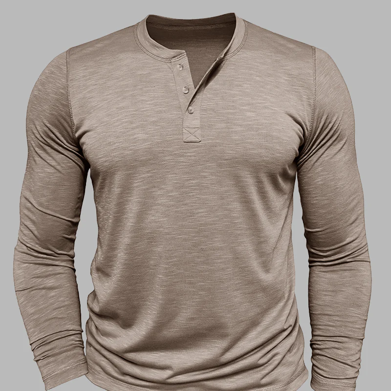 Klassisches langärmliges im Essential Stil Henley Shirt