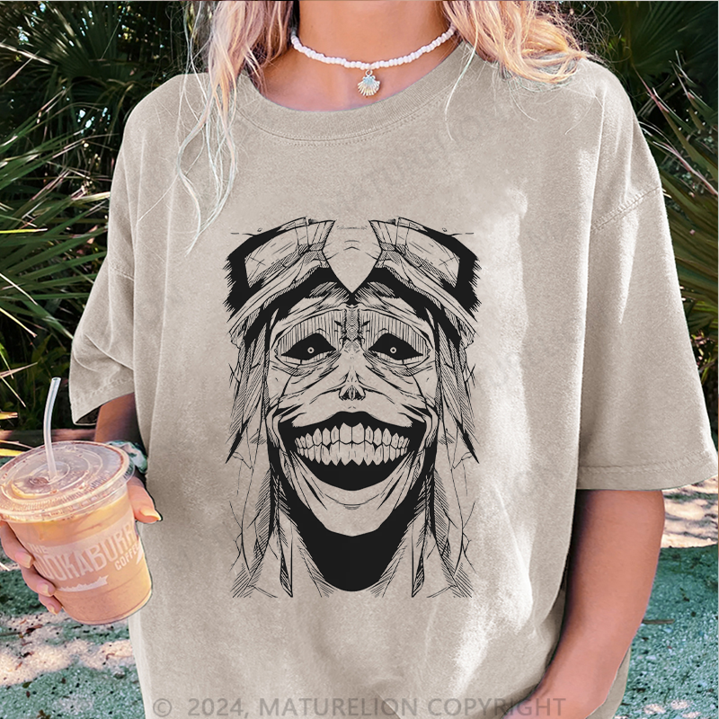 Maturelion Solo Damen Gewaschene Vintage T-Shirt
