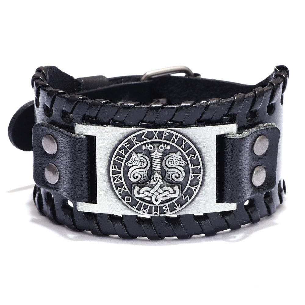 Breites Lederarmband Geflochtenes Armband aus Rindsleder beliebtes Armband