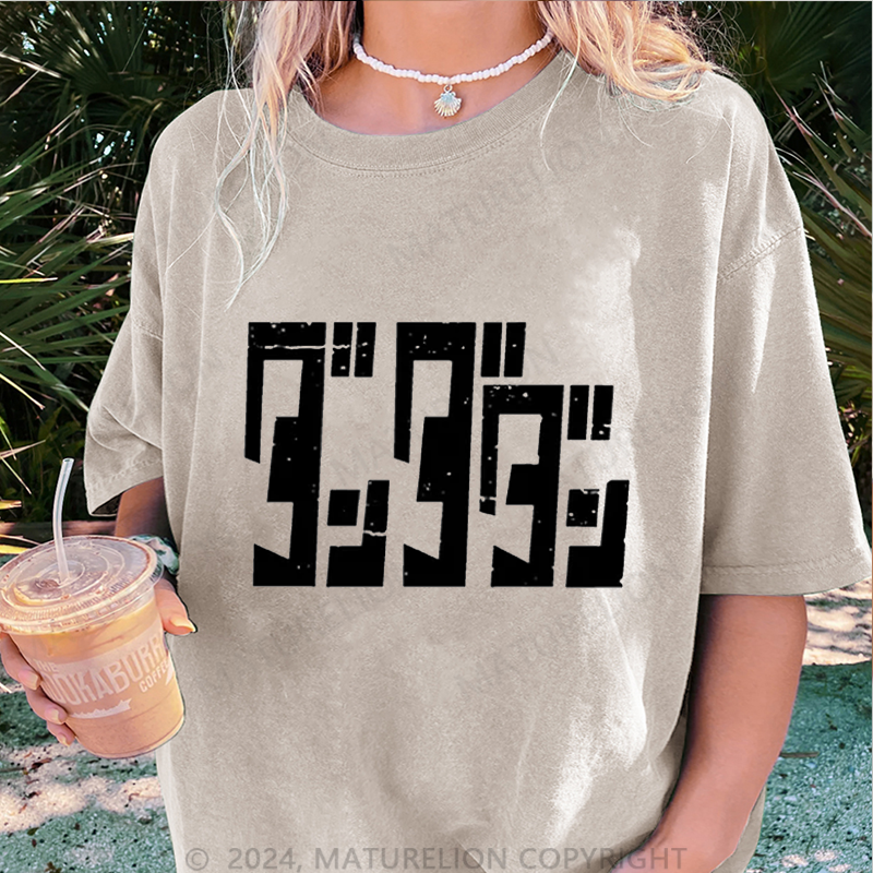Maturelion Damen Gewaschene Vintage T-Shirt