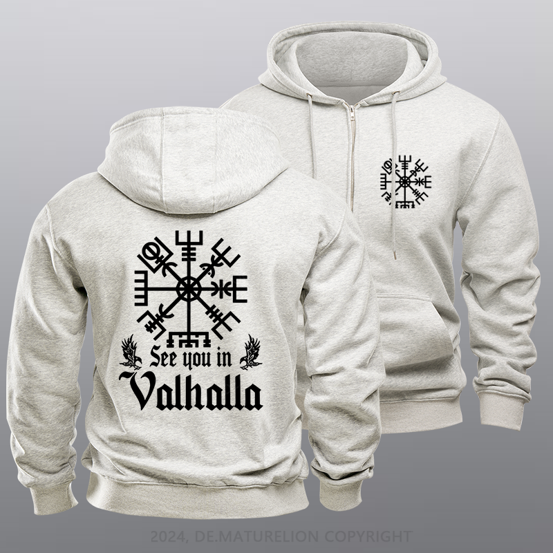 Maturelion See you in Valhalla Reißverschluss Hoodie