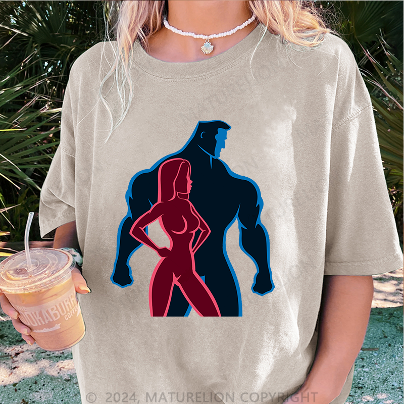 Maturelion Gym Damen Gewaschene Vintage T-Shirt