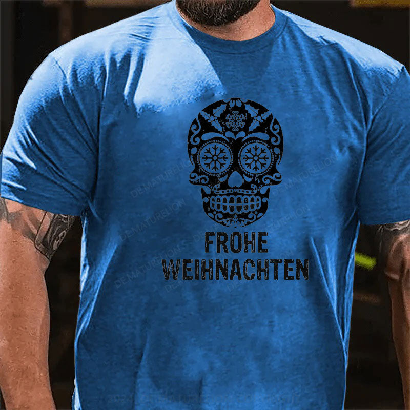 Frohe Weihnachten Schädel T-Shirt