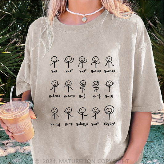 Maturelion Mathe Damen Gewaschene Vintage T-Shirt