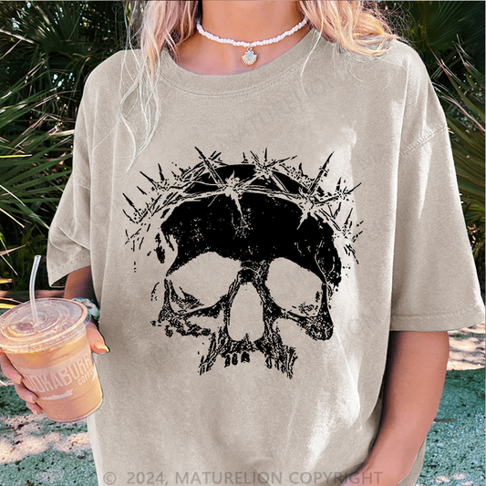Maturelion Christus Damen Gewaschene Vintage T-Shirt