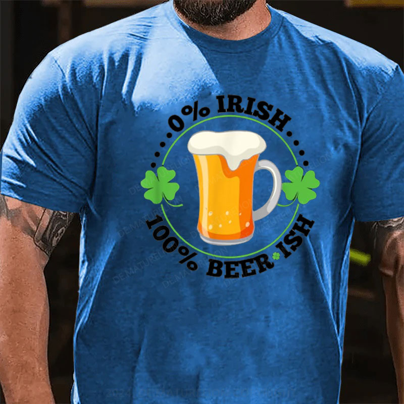 0% Irisch 100% Bier St. Patricks Tag T-Shirt