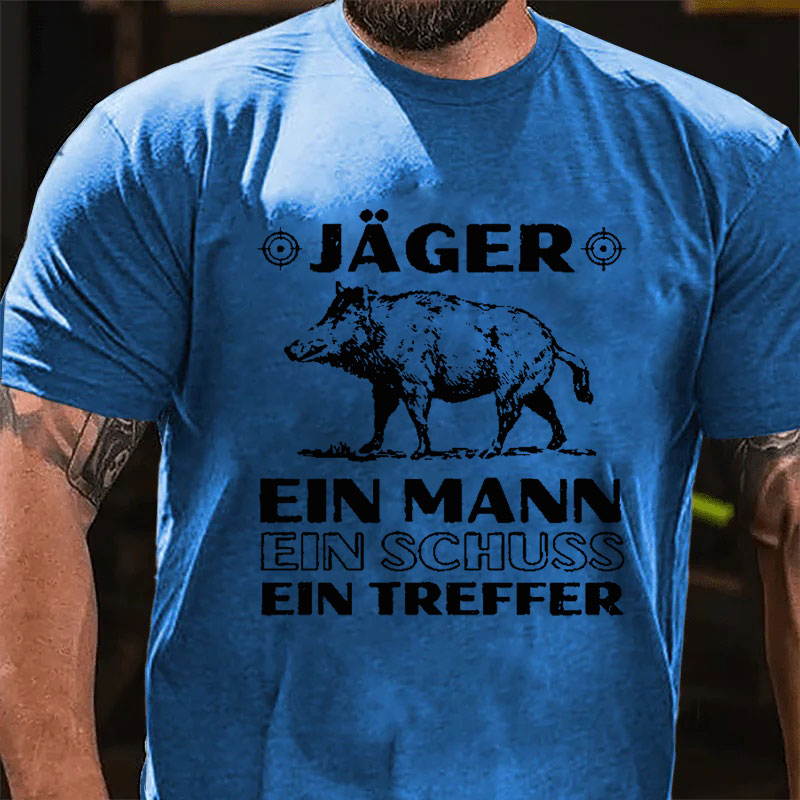 Jäger Ein Mann Ein Schuss Ein Treffer T-Shirt